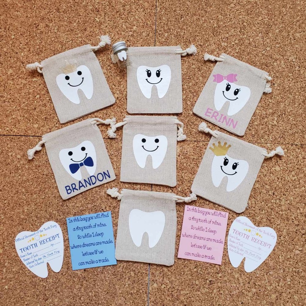 Personalized Tooth Fairy Pouch, Jar & Tooth Fairy Receipts / Tooth Jar